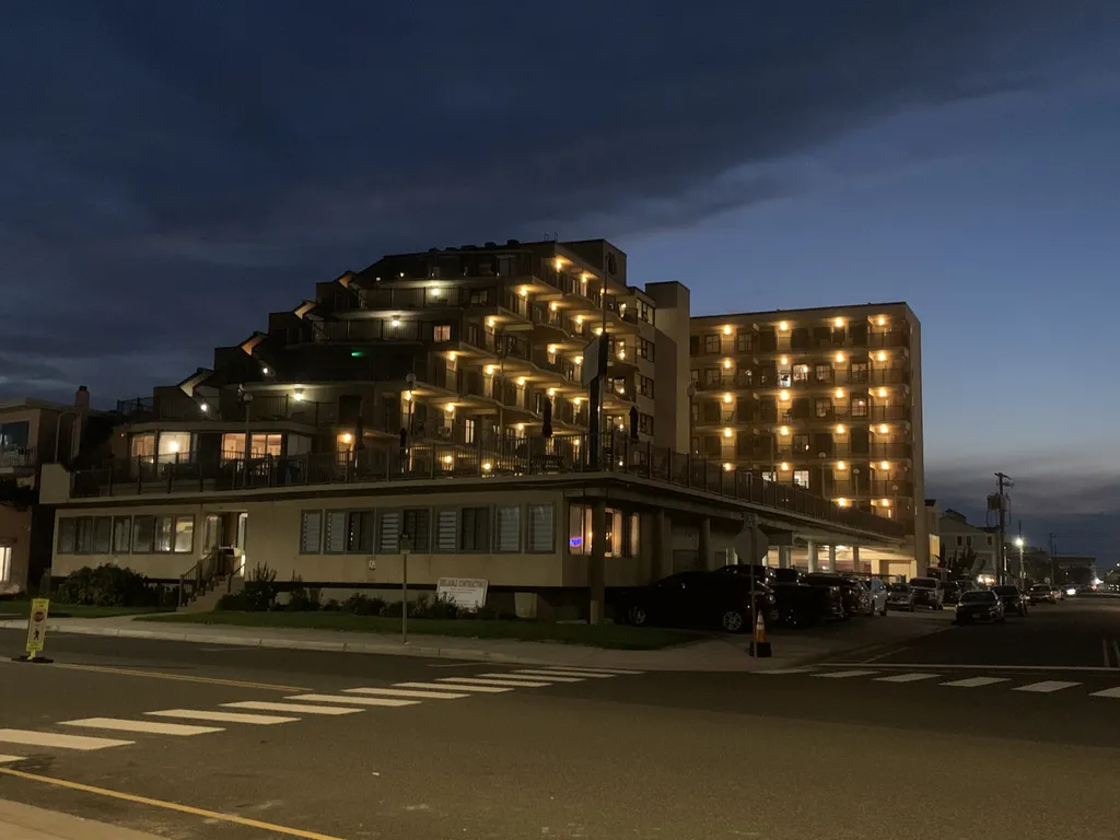 Seacrest Towers at night