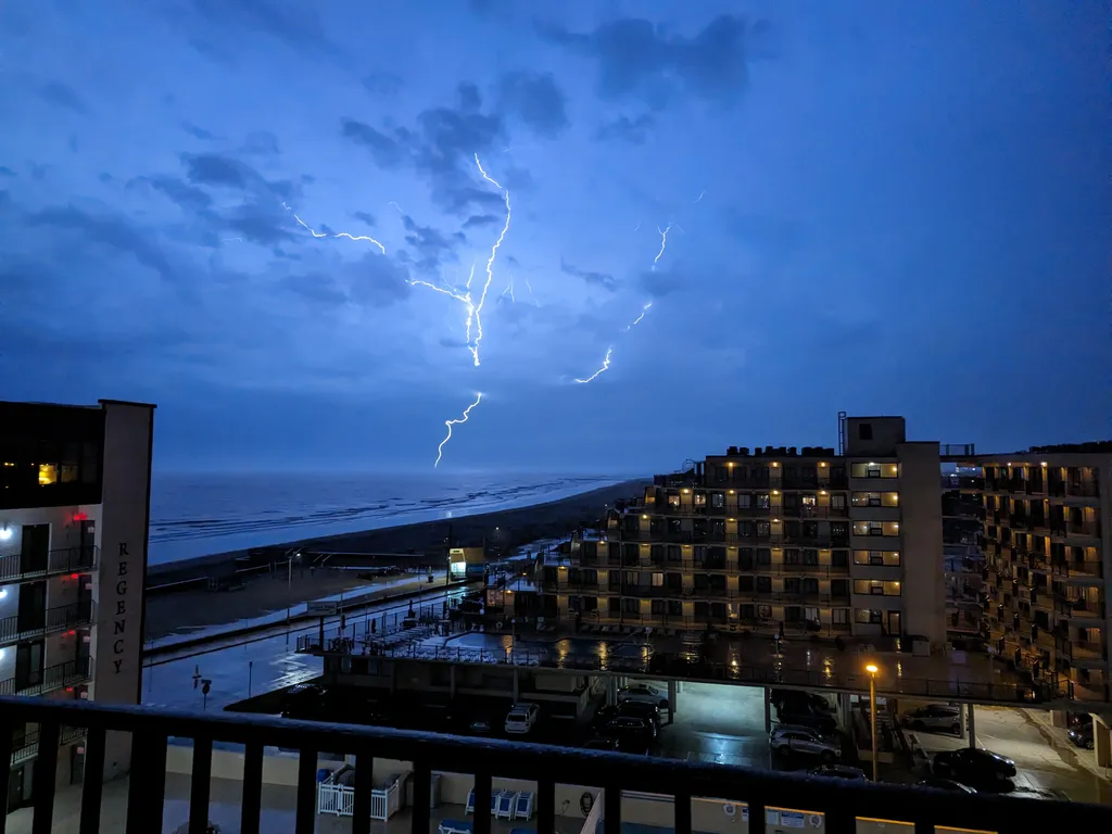 Picturesque storm at night
