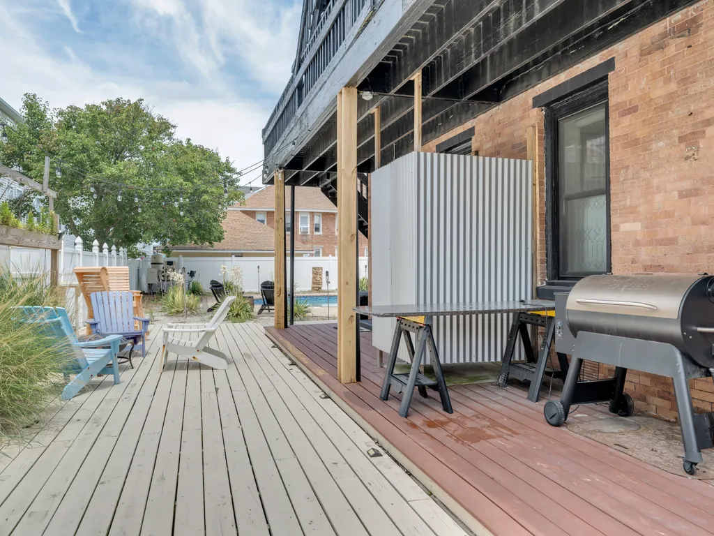 Smoker and outdoor shower