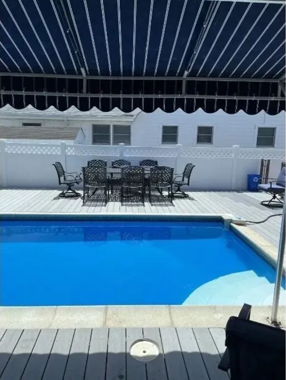 Pool from kitchen. 