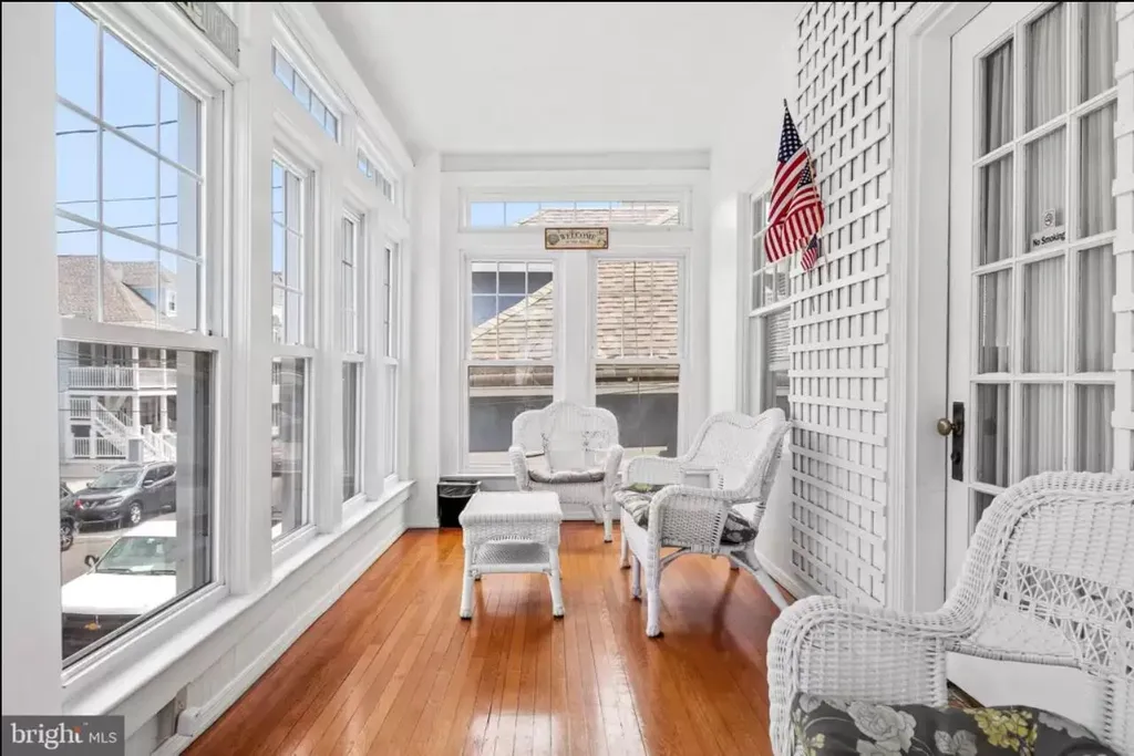 Bright enclosed porch