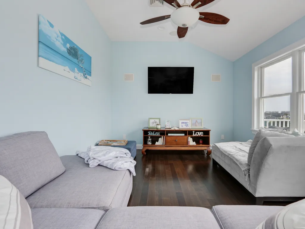 living room/open to kitchen and 3rd floor deck
