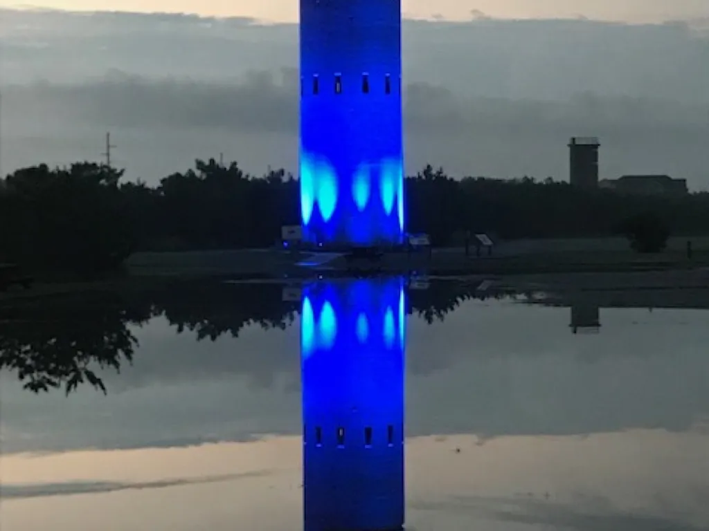 World War II refurbished tower at Tower Beach