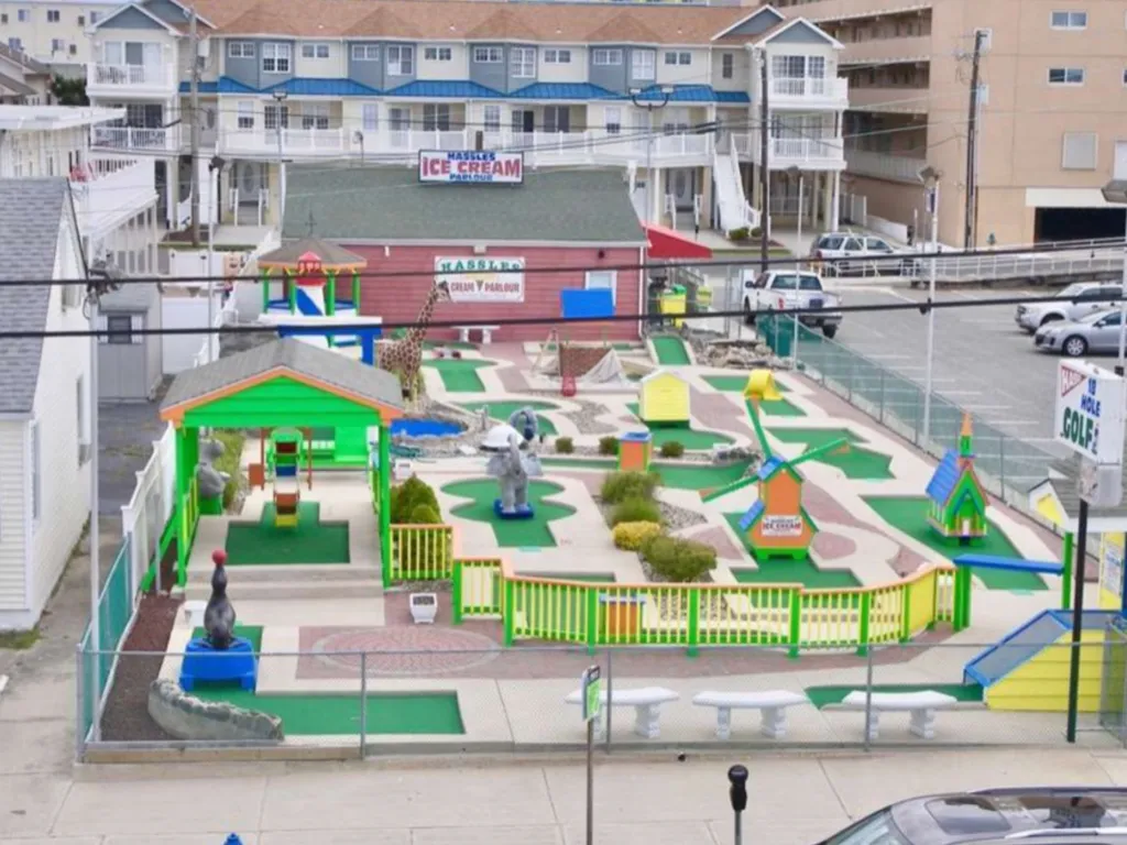 Next door to Hassels Ice Cream and Mini golf. 