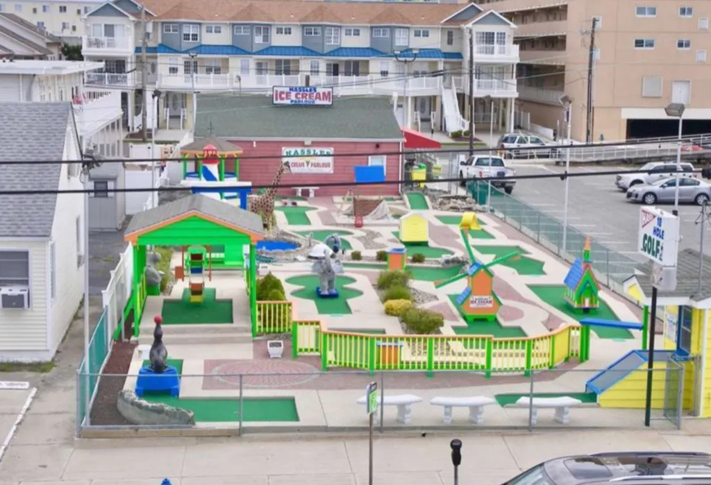 Next door to Hassels Ice Cream and Mini golf. 