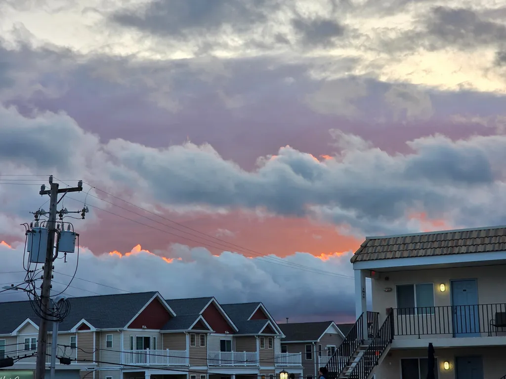 Sunsets from the balcony outside our door