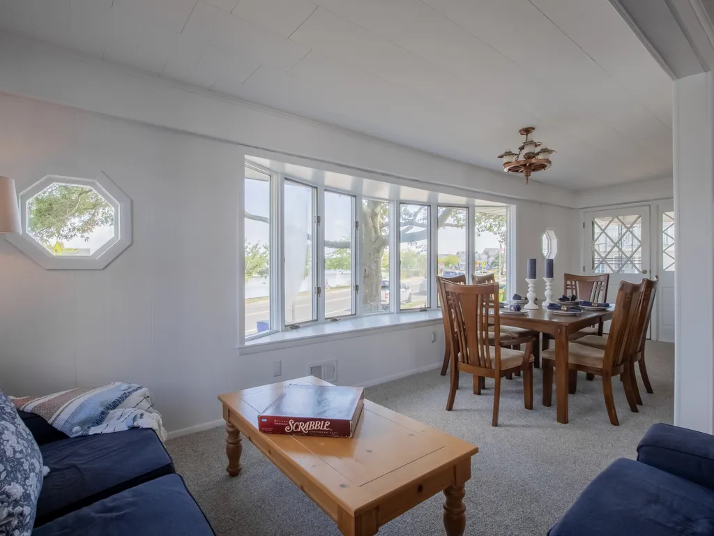sitting area with lake view