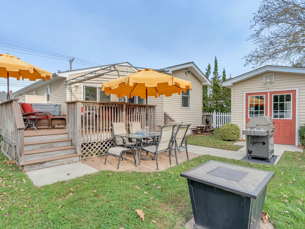 spacious private yard with grill and fire pit. Plus, new outdoor furniture for 2025!
