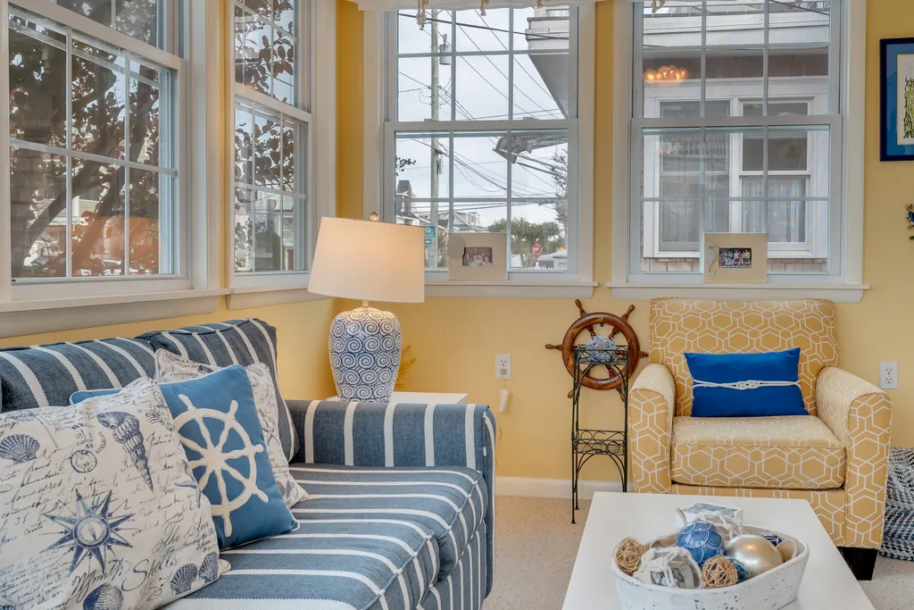Bright sunroom at the front of the home