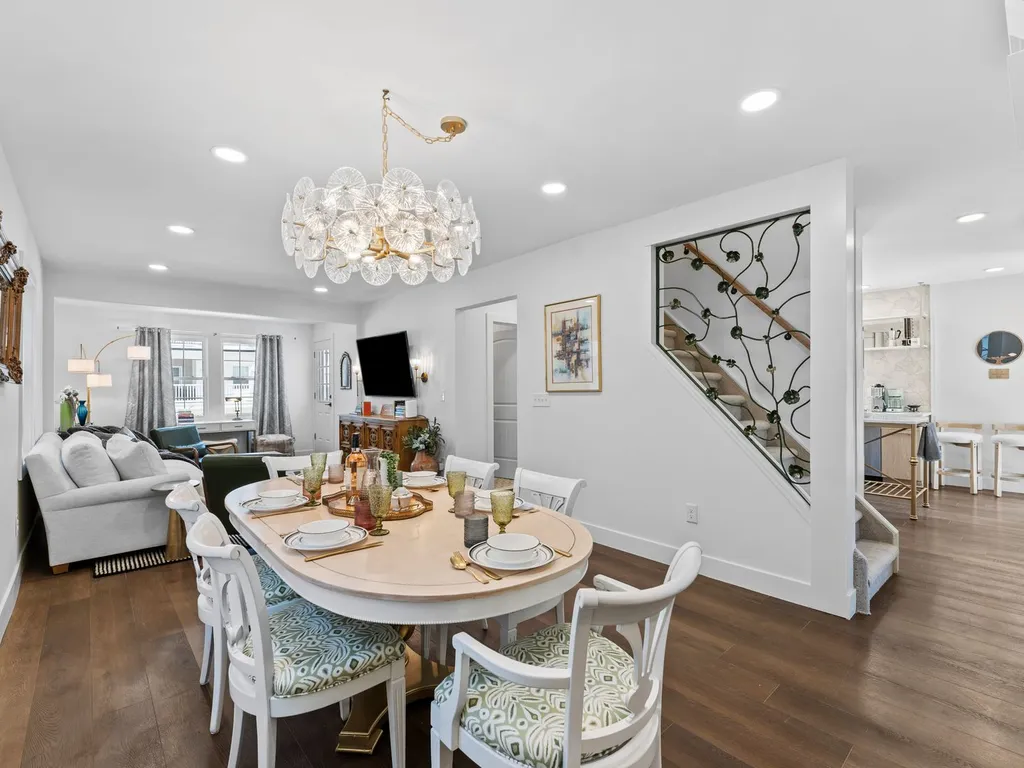 Living and Dining Area with 3rd level stairs