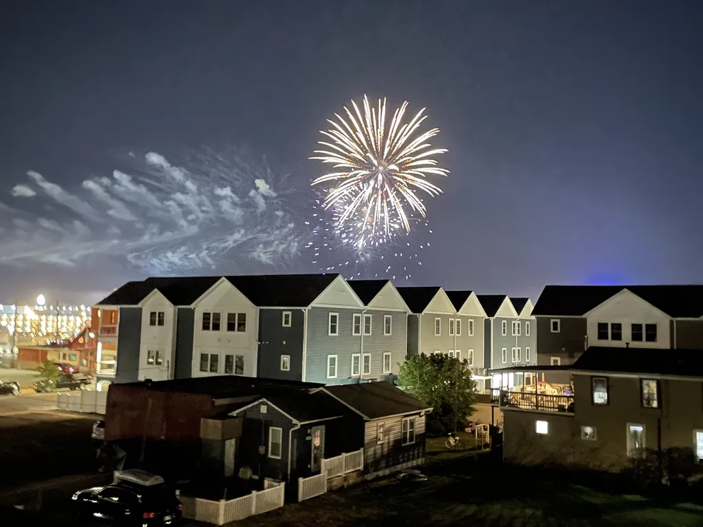 Fireworks view from the porch