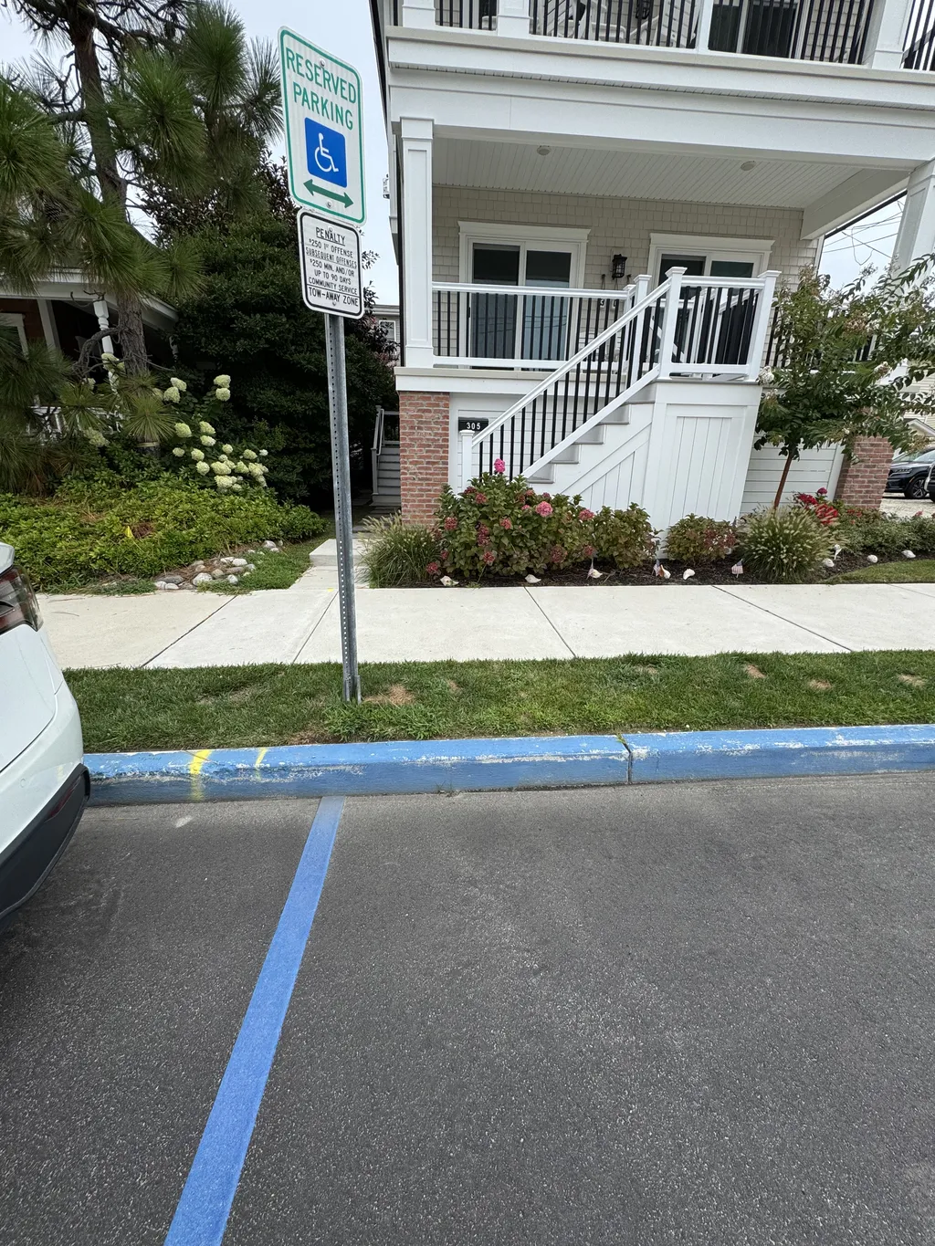 Front of house has 2 accessible parking spots on street