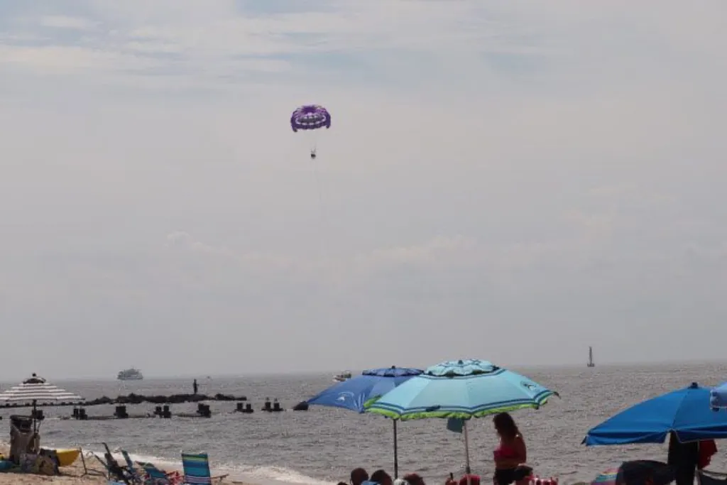 At our free bay beach