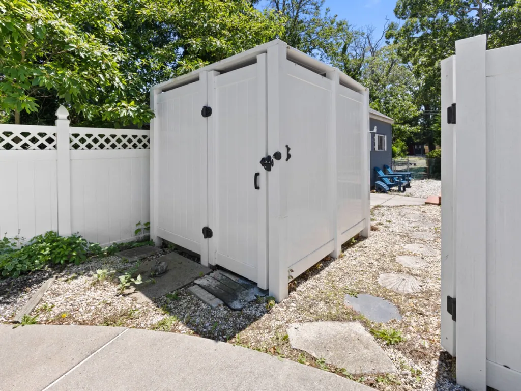 Outdoor shower with hot &amp;amp; cold water