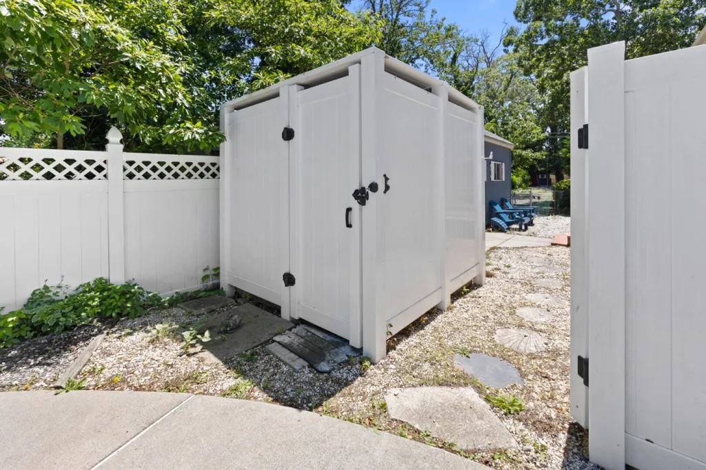 Outdoor shower with hot &amp;amp; cold water