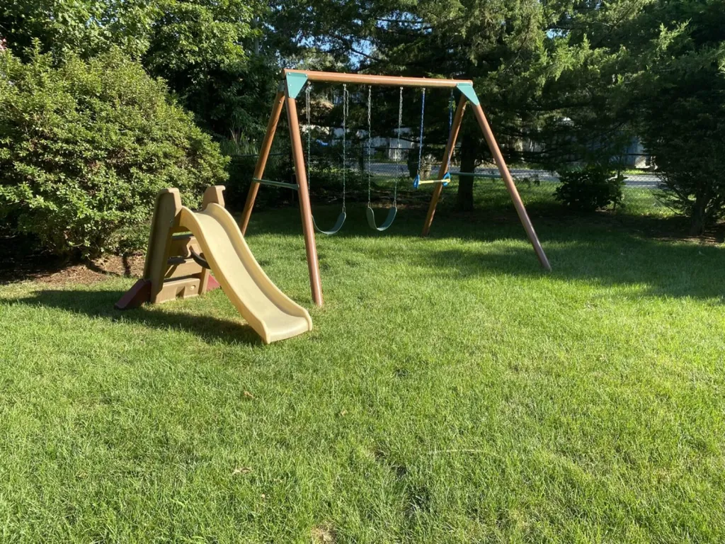 Swing set and slide