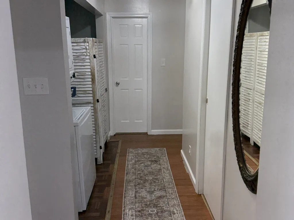 Hallway with laundry