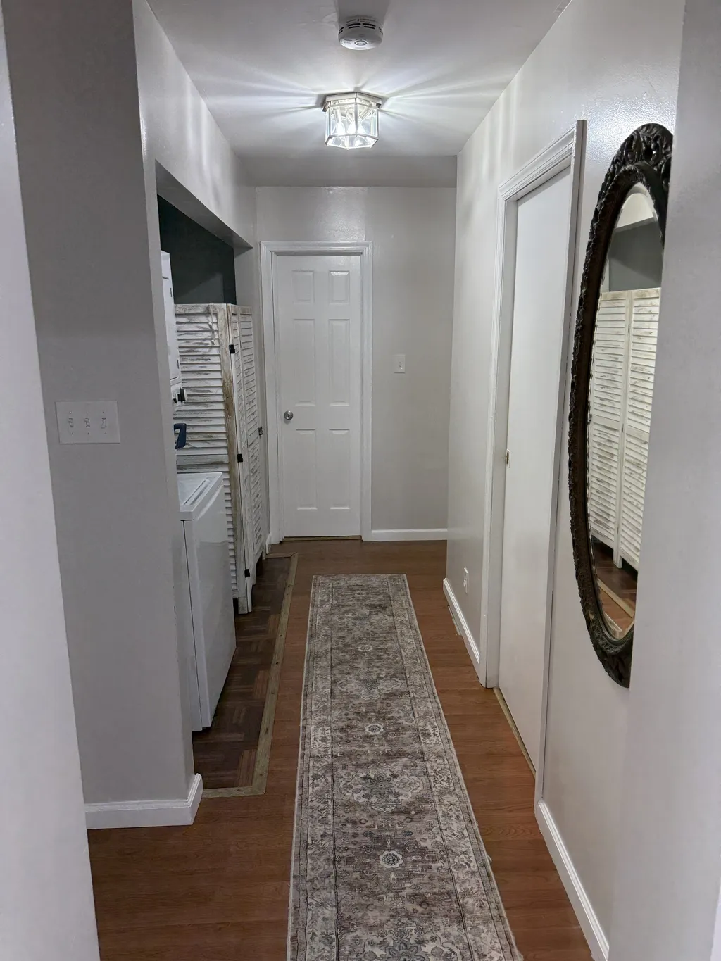 Hallway with laundry