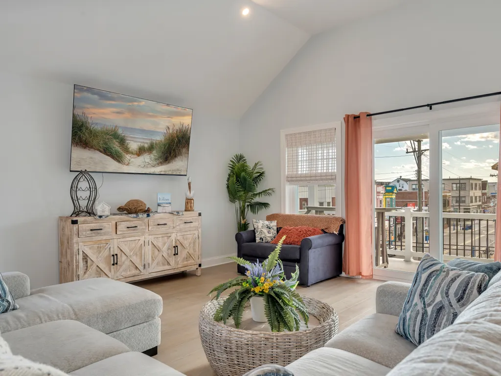 Living Room with Queen Sleeper Sofa and Love Seat Sleeper Twin Bed
