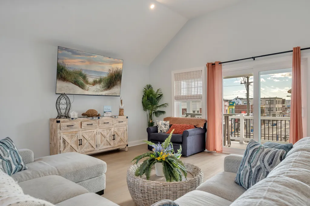 Living Room with Queen Sleeper Sofa and Love Seat Sleeper Twin Bed