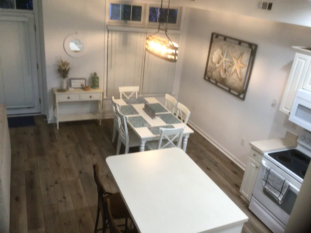 Dining table that seats 6.