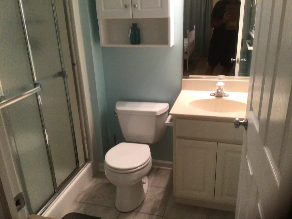 Master bath with a shower.