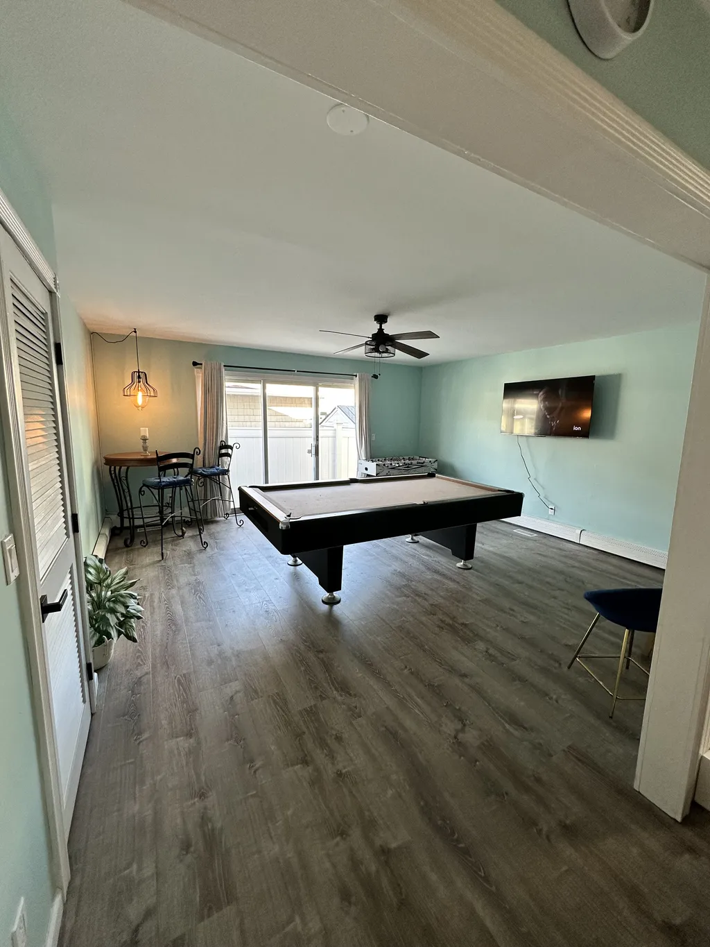 game room view from kitchen