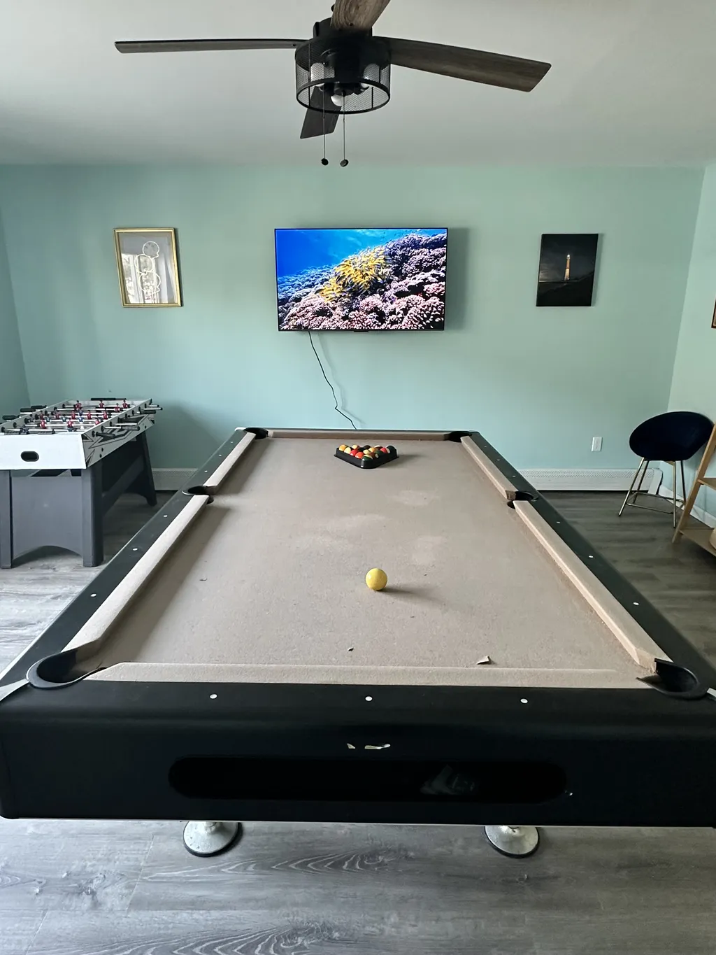 game room with 55&amp;quot; smart tv