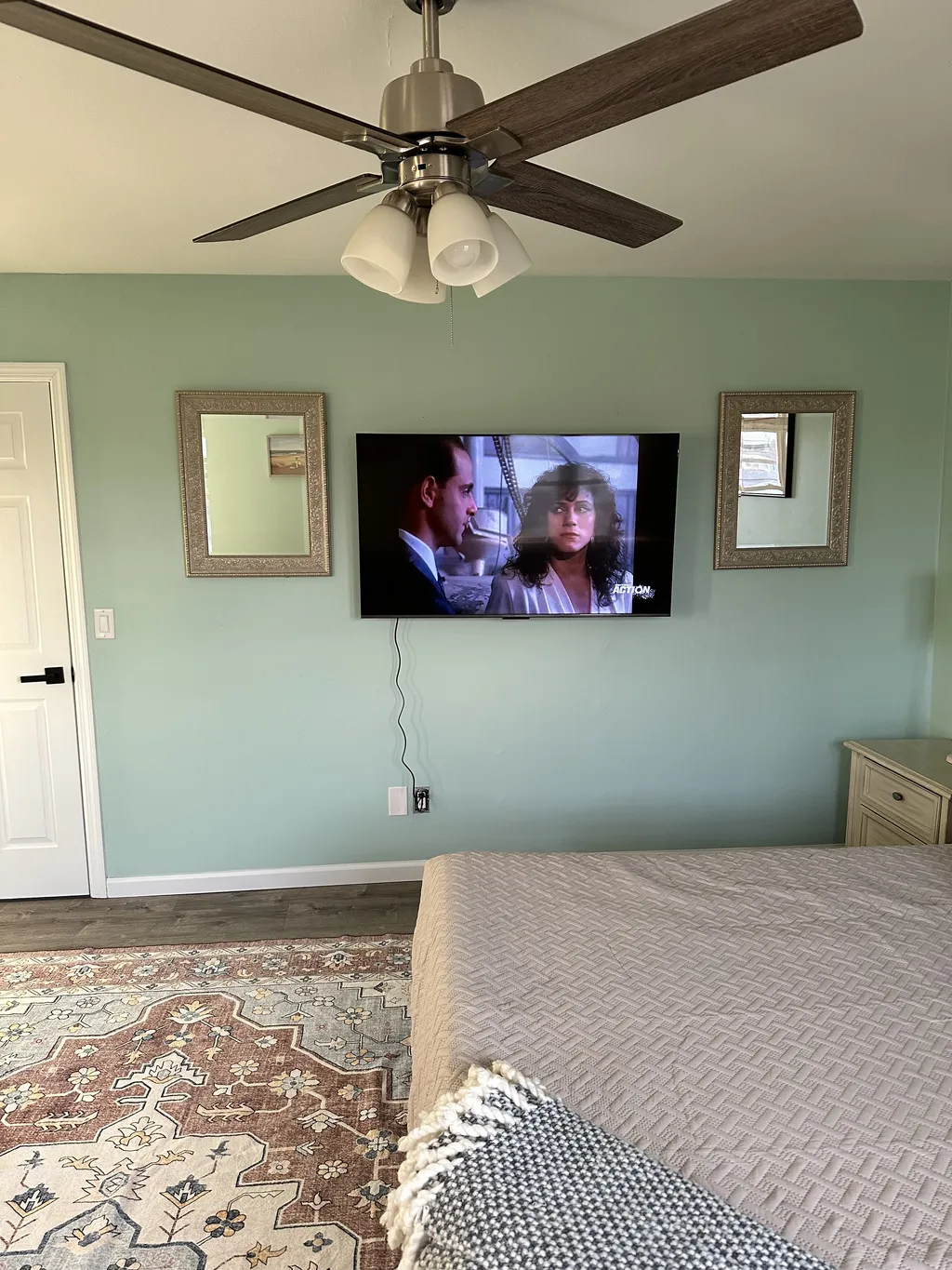 Master bedroom with 55&amp;quot; smart tv