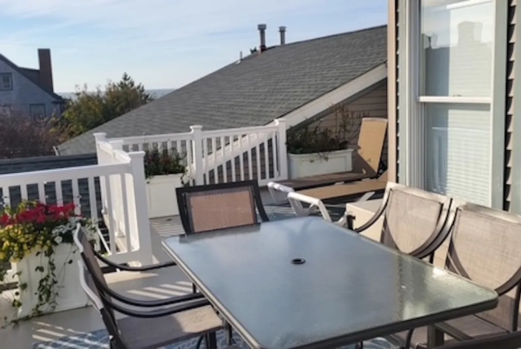 Spacious private deck with ocean view