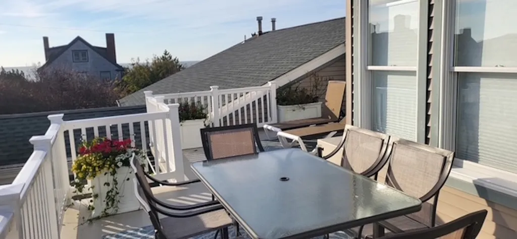 Spacious private deck with ocean view