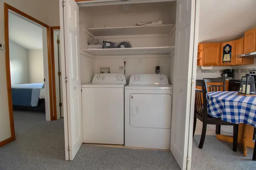 The second floor laundry area adds convenience to beach life.