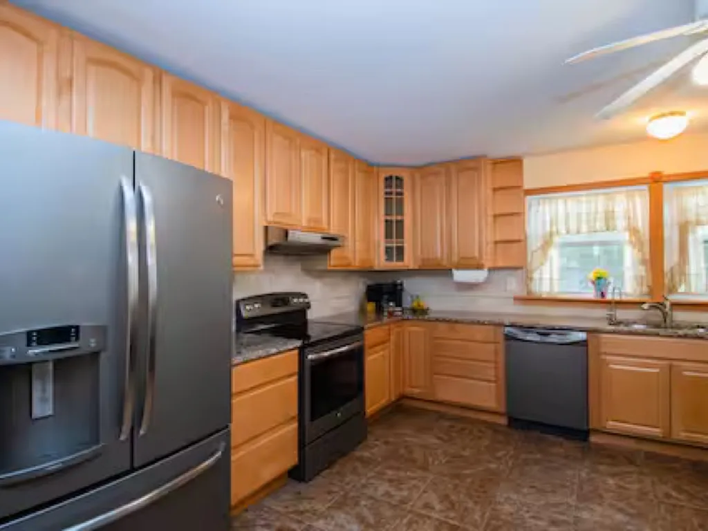 Plenty of counter space to cook up large family breakfasts, lunches, and dinners! Kitchen is equipped to whip up those meals! Barbeque also available