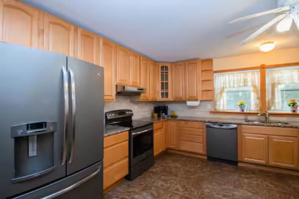 Plenty of counter space to cook up large family breakfasts, lunches, and dinners! Kitchen is equipped to whip up those meals! Barbeque also available