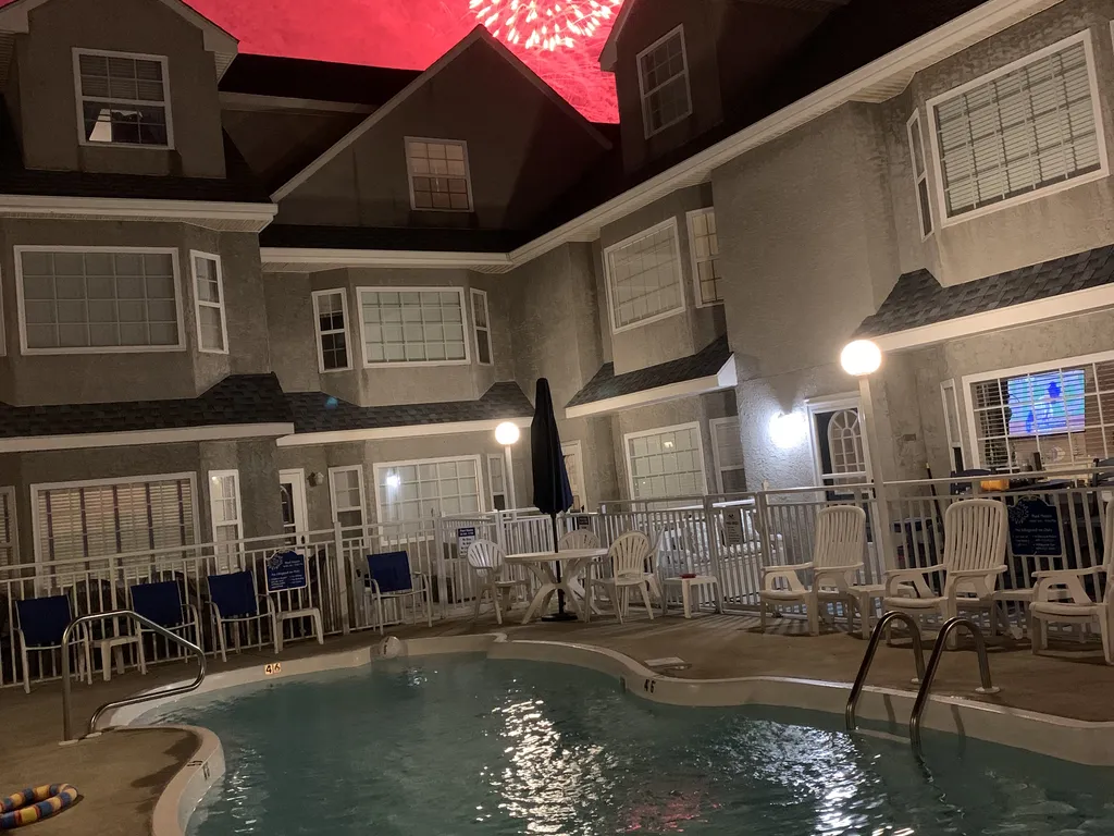 View of Fireworks from Pool