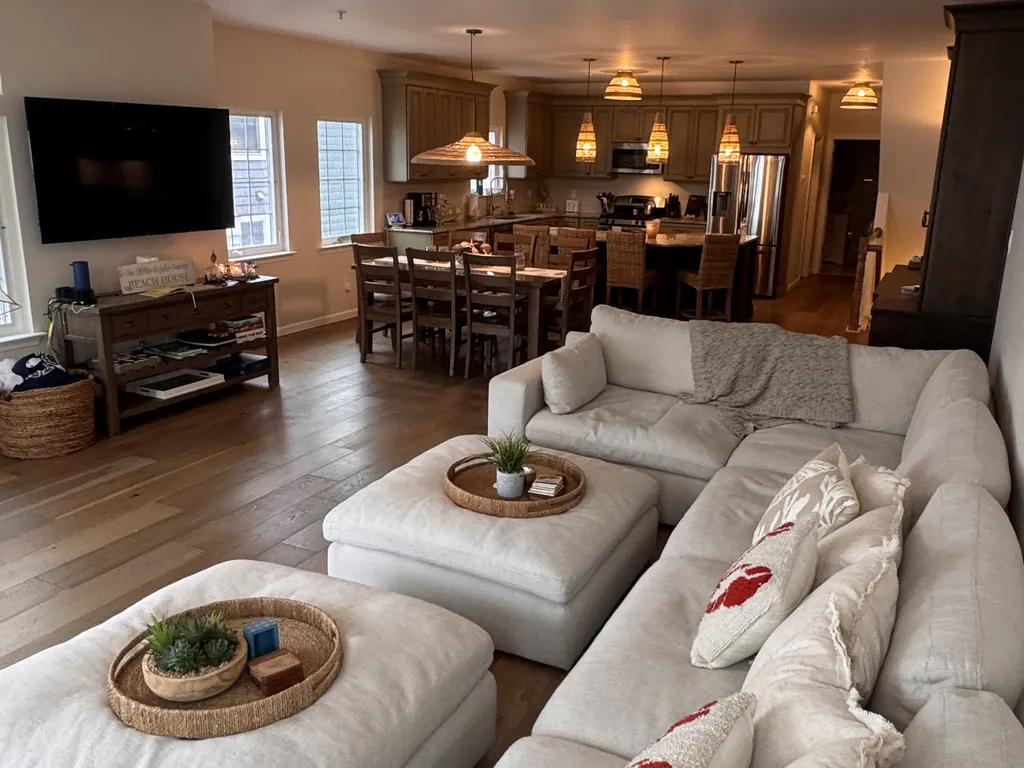A large sectional sofa that seats family and friends