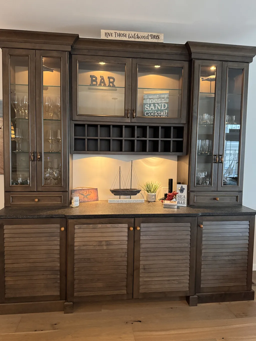 All your barware can be found in the breakfront