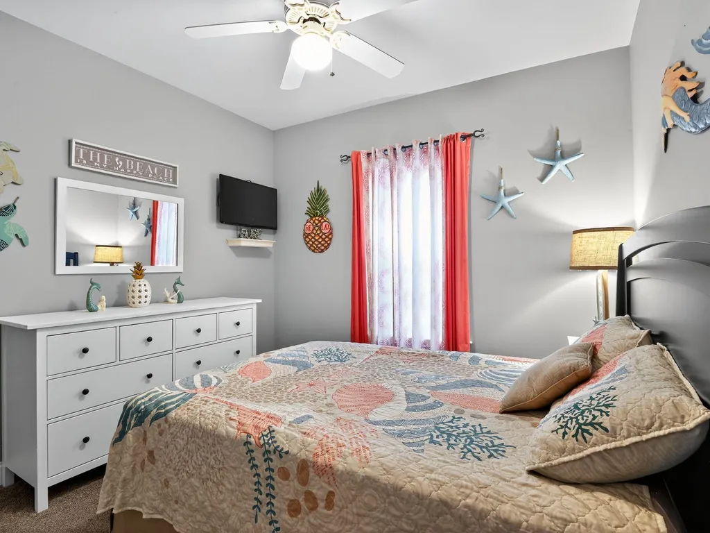 One out of the four bedrooms. 