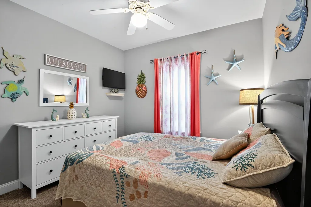 One out of the four bedrooms. 