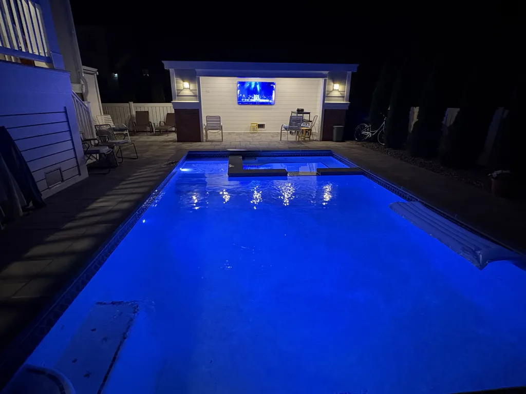 Pool and Cabana at night