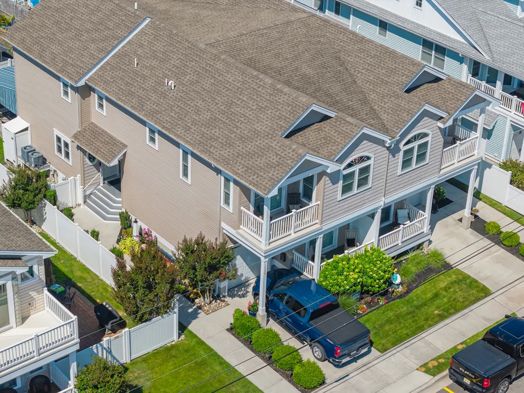AERIAL VIEW OF HOUSE . OFF STREET PARKING