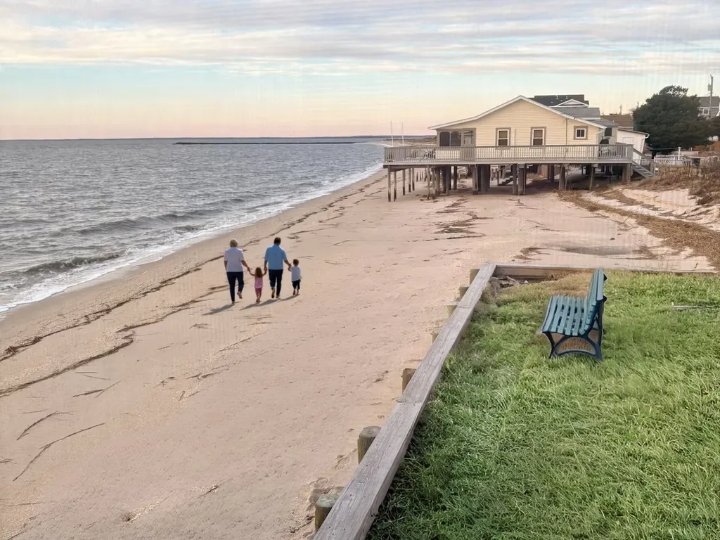 private beach (house in pic is neighbor's)