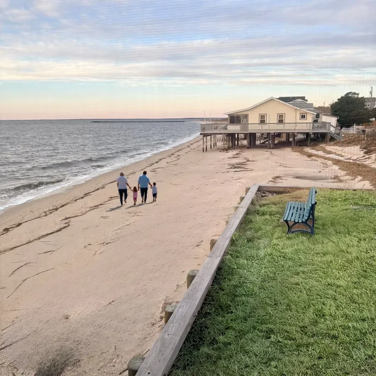 private beach (house in pic is neighbor's)