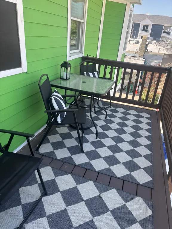 Front deck- looking out on Sandy Boots Saloon and the Fairview- floor #1