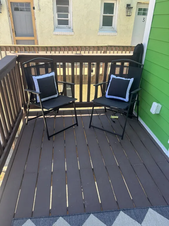 Front deck- looking out on Sandy Boots Saloon and the Fairview- floor #1
