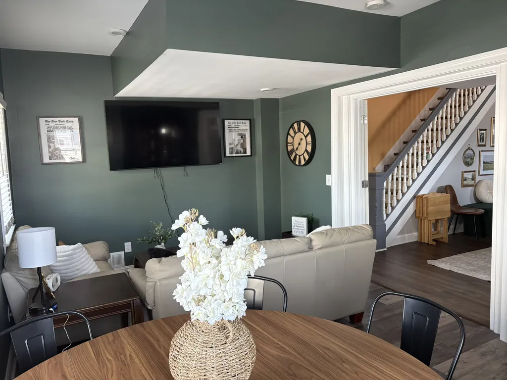 2nd Living Room- 2 couches, large table, and mini fridge