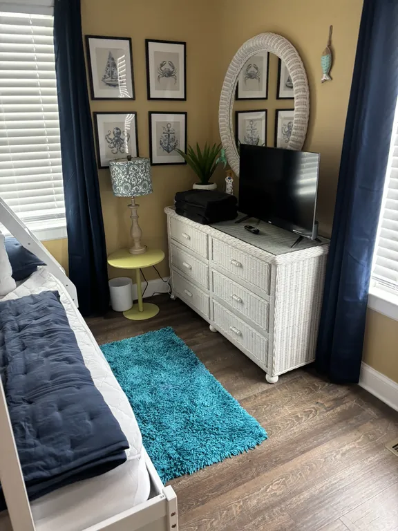 Plenty of Fish Bedroom- 2nd floor, twin over full bunk beds