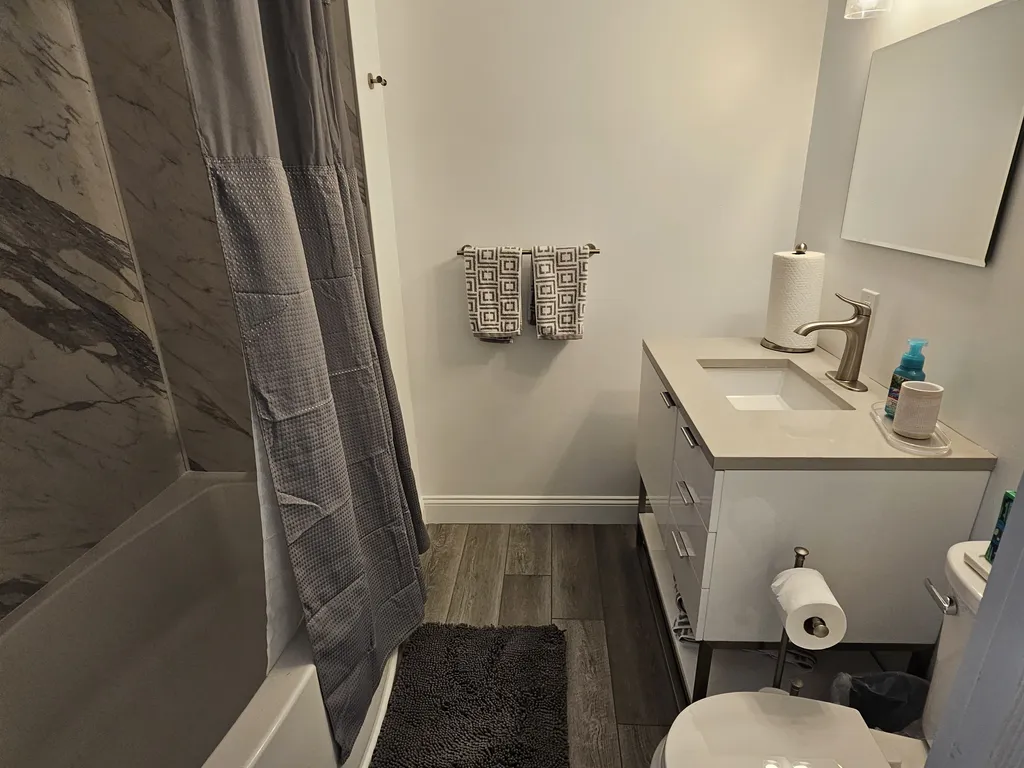 Hall bathroom with tub