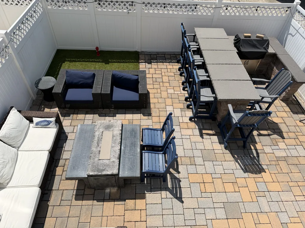 fenced back yard