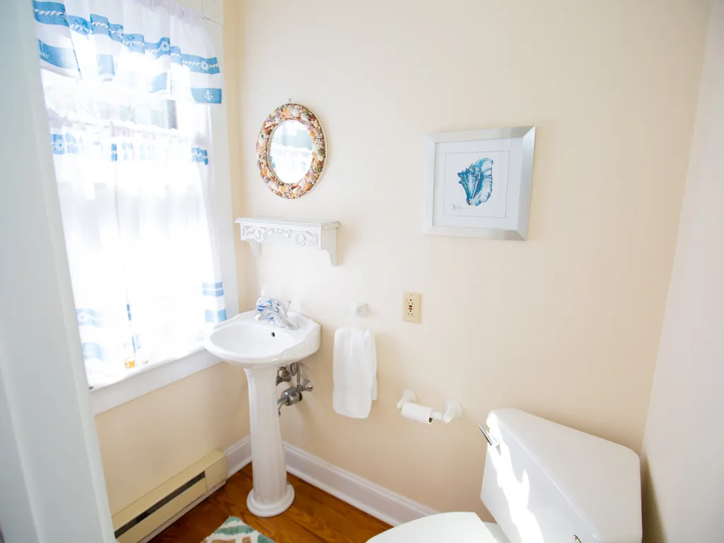 Powder room in living room